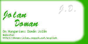 jolan doman business card